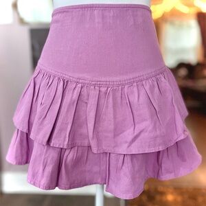 High-Waist Tiered Skater Skirt in Lilac